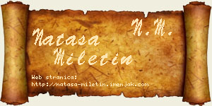 Nataša Miletin vizit kartica